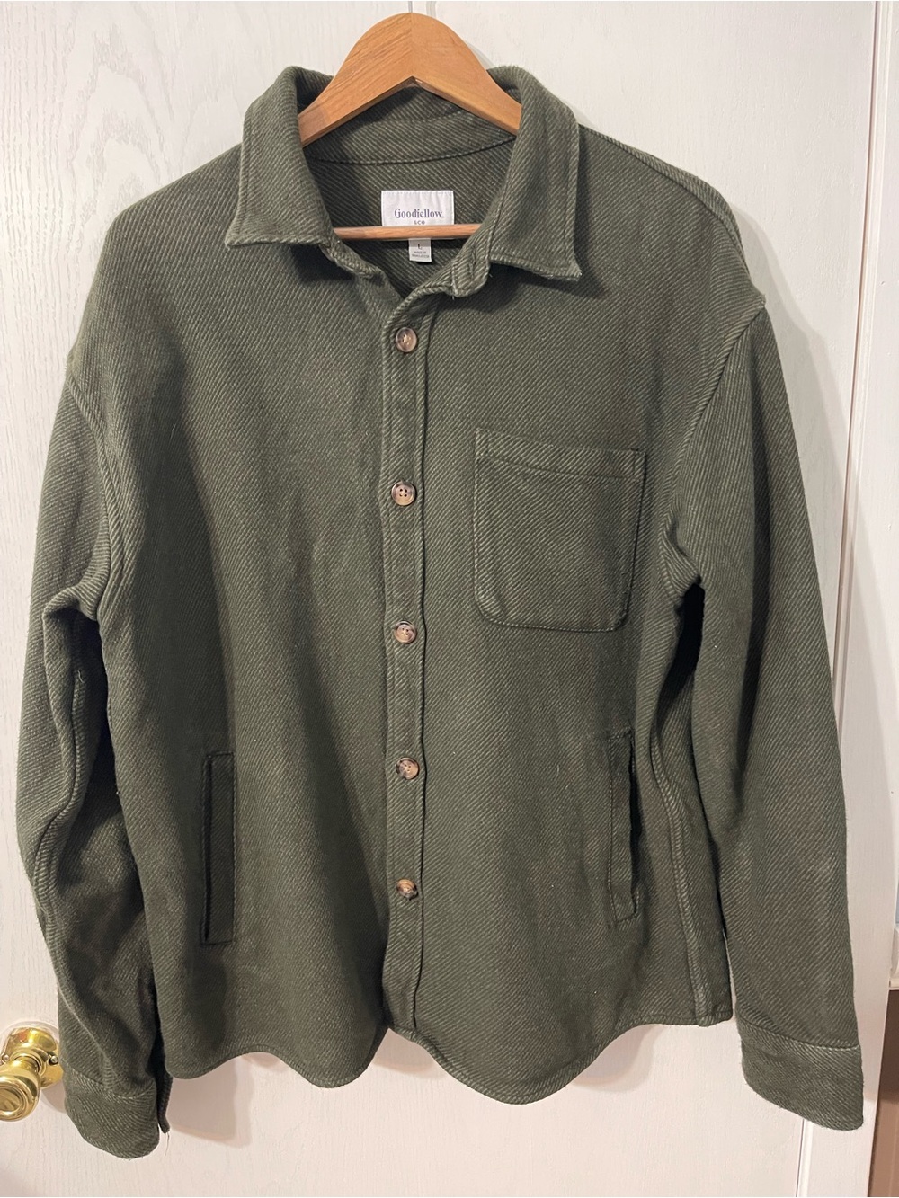 Goodfellow & Co Olive Green Button-Up Shirt Jacket